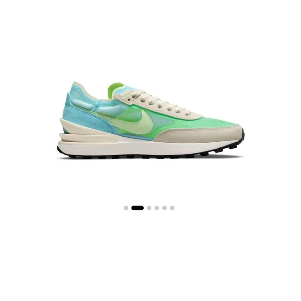 Nike women’s Waffle Ones sold out color 'Bleached Aqua Lime Glow' size6.5 - Picture 1 of 12